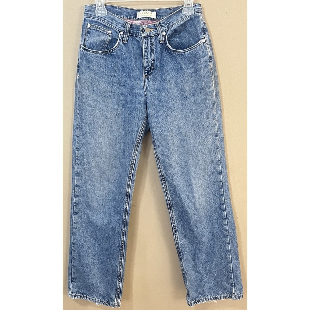 As Real As Wrangler Womens Size 6 Light Wash Distressed Jeans Pink Flannel Lined